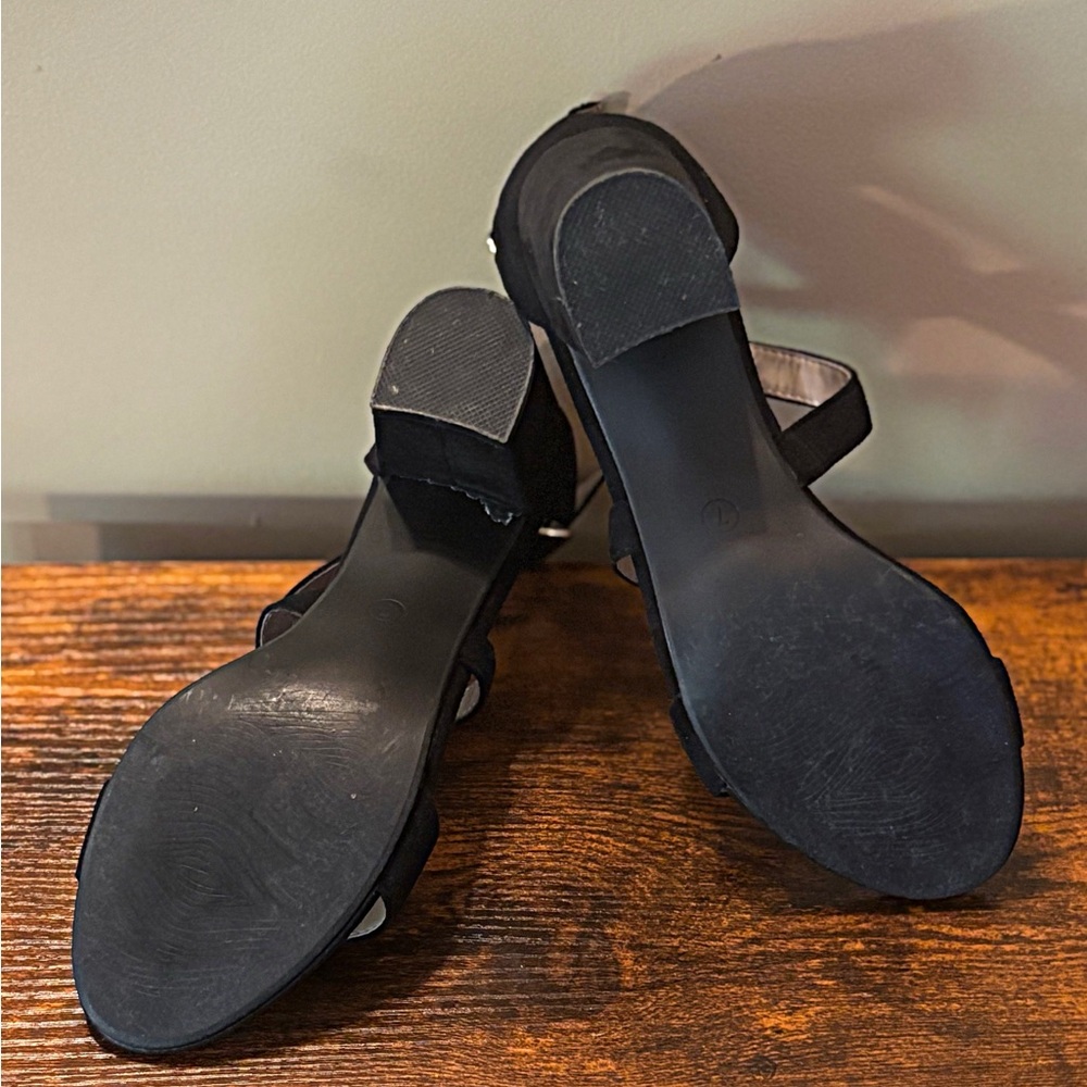 Allegra K Black Strappy Heels - Picture 7 of 16
